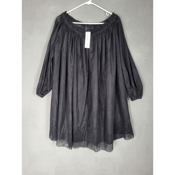 Cynthia Rowley x The Drop Women's Black Off Shoulder Mesh Mini Dress XXL - Picture 2 of 6